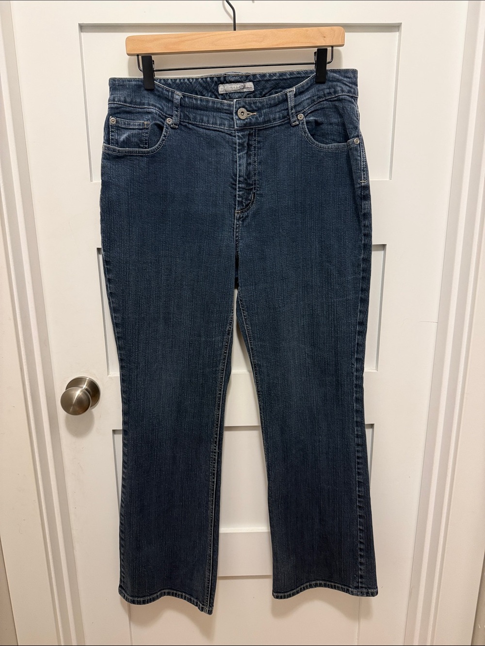 Chico's Platinum Short Dark Blue Boot-Cut Jeans